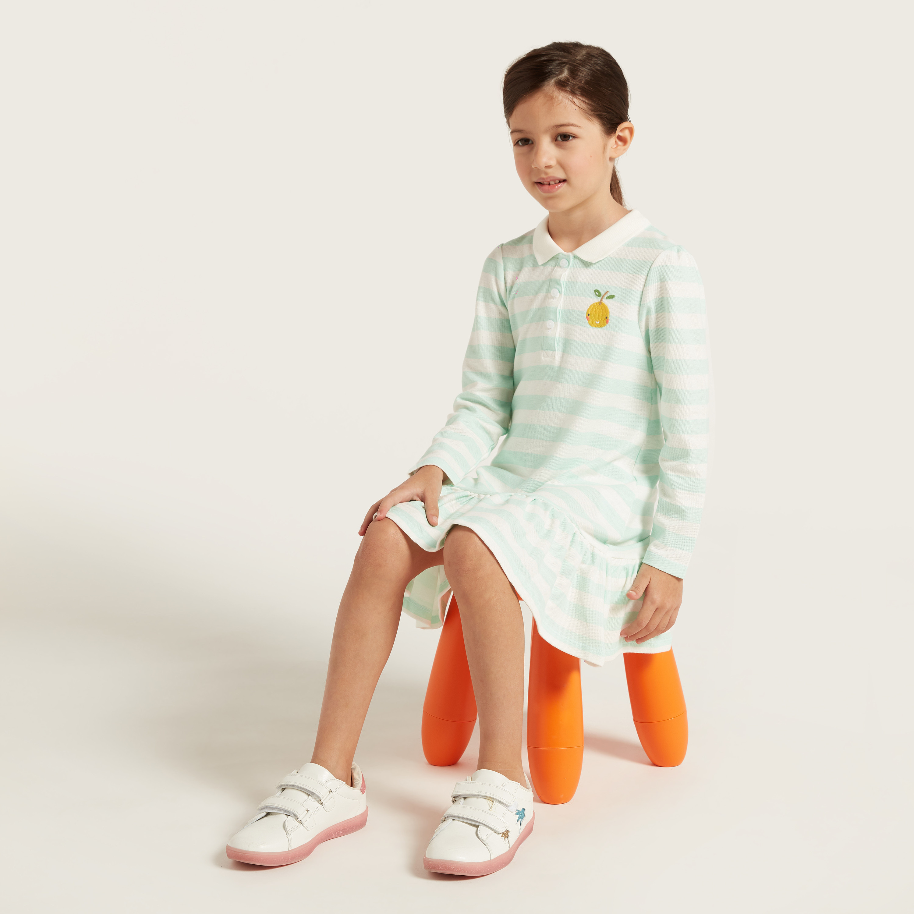Juniors Striped Shirt Dress with Long Sleeves-girls-clothing-dressesandjumpsuits-image-1