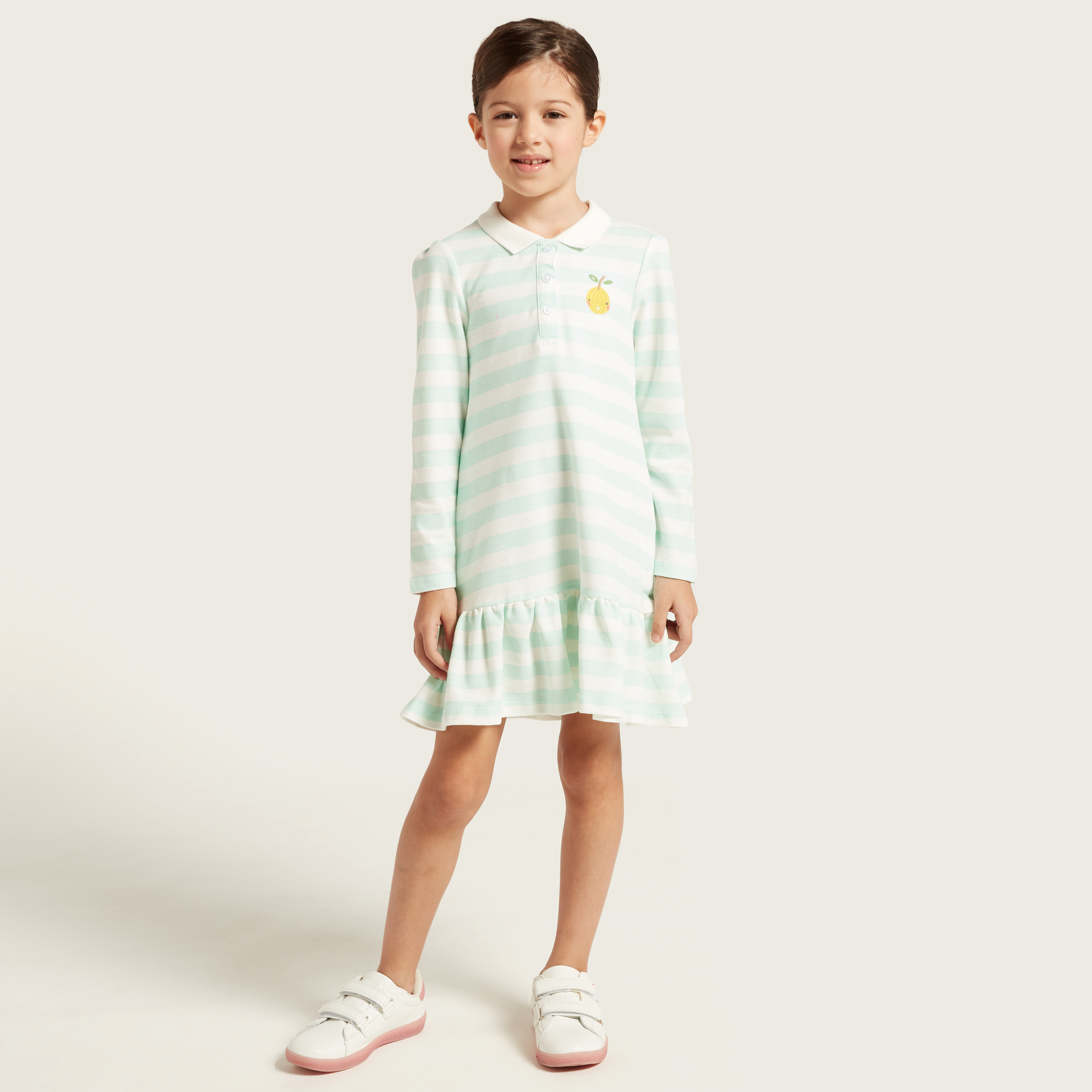 Juniors Striped Shirt Dress with Long Sleeves-girls-clothing-dressesandjumpsuits-image-2
