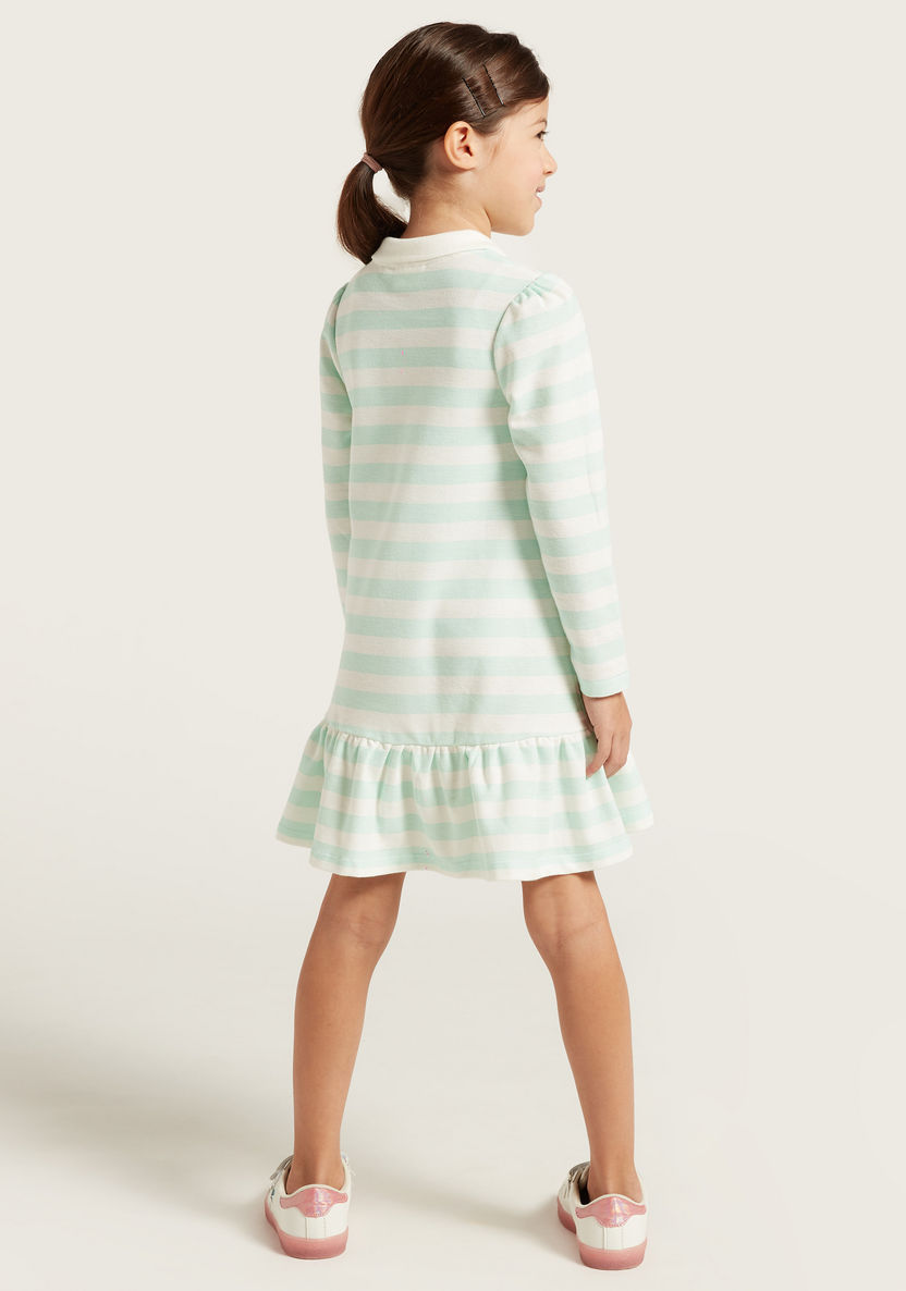 Juniors Striped Shirt Dress with Long Sleeves-Dresses%2C Gowns and Frocks-image-3