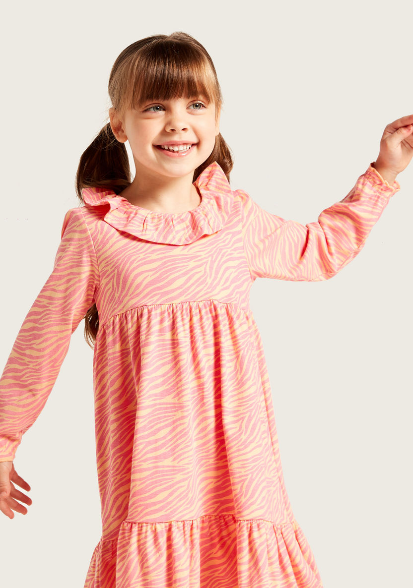 Juniors All-Over Printed Empire Dress with Long Sleeves-Dresses%2C Gowns and Frocks-image-2