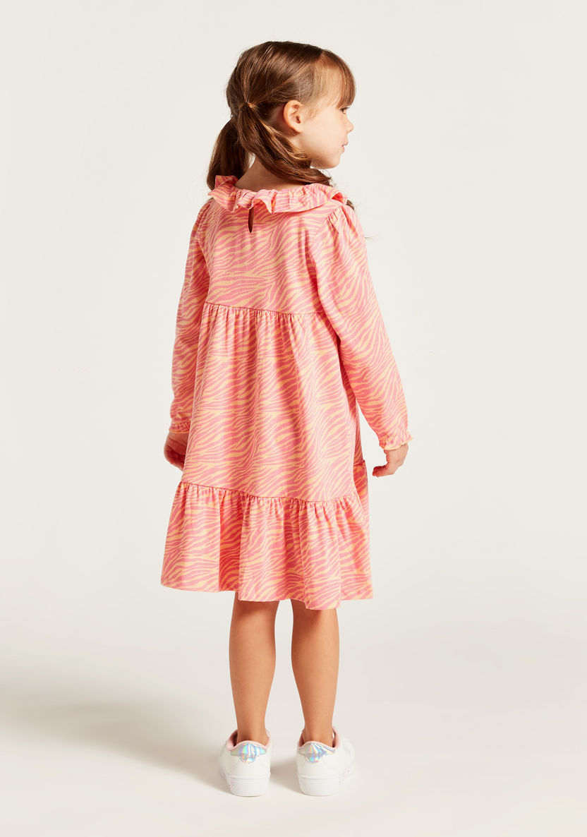 Juniors All-Over Printed Empire Dress with Long Sleeves-Dresses%2C Gowns and Frocks-image-3
