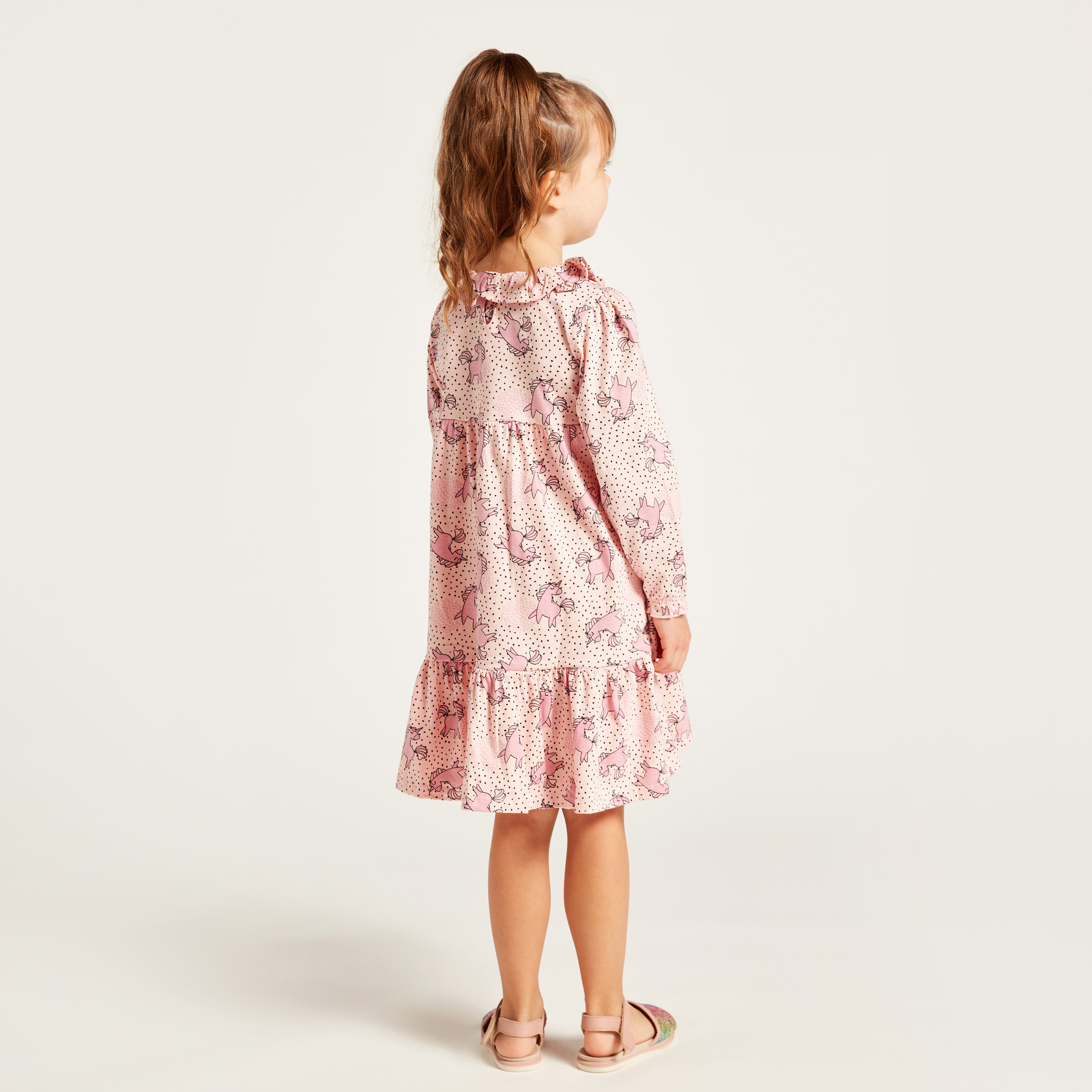 Juniors All-Over Printed Dress with Long Sleeves-girls-clothing-dressesandjumpsuits-image-4