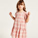 Juniors Checked Dress with Short Sleeves-Dresses%2C Gowns and Frocks-thumbnail-2