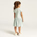 Juniors Printed Round Neck A-line Dress with Cap Sleeves-Dresses%2C Gowns and Frocks-thumbnail-3