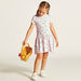 Juniors All Over Printed Dress with Round Neck and Short Sleeves-Dresses%2C Gowns and Frocks-thumbnail-0