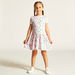 Juniors All Over Printed Dress with Round Neck and Short Sleeves-Dresses%2C Gowns and Frocks-thumbnail-1
