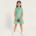 Juniors Polka Dot Print Polo Dress with Short Sleeves-Dresses%2C Gowns and Frocks-thumbnail-0