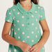 Juniors Polka Dot Print Polo Dress with Short Sleeves-Dresses%2C Gowns and Frocks-thumbnail-2