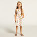 Juniors Butterfly Print Sleeveless Dress with Waist Tie-Up Belt-Dresses%2C Gowns and Frocks-thumbnail-0