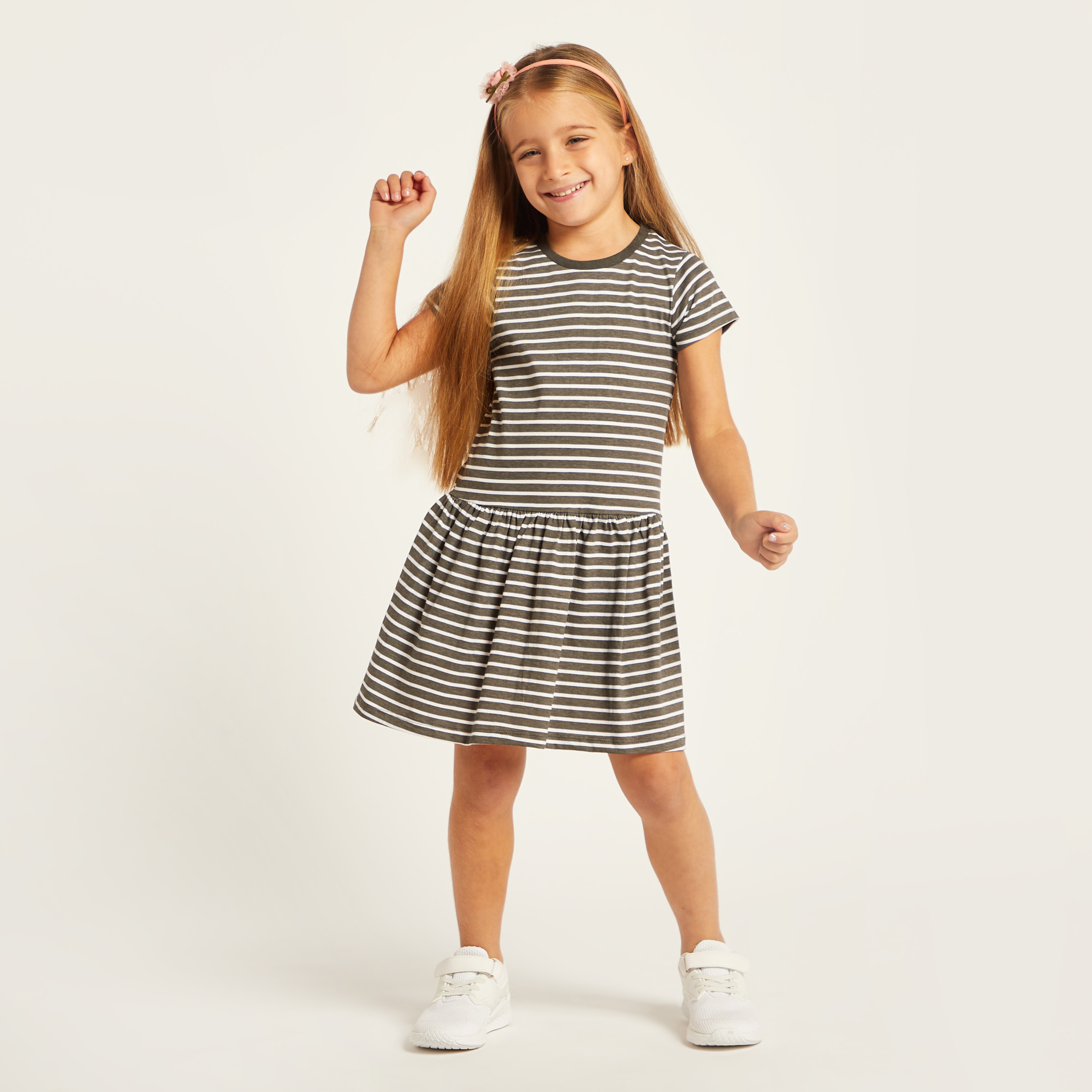 Juniors Printed Round Neck Dress with Short Sleeves - Set of 4-baby-girls-clothing-dressesandjumpsuits-image-6