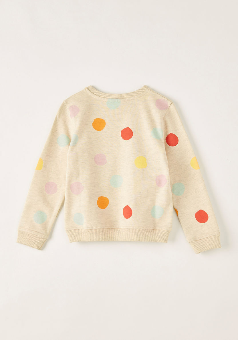 Juniors Polka Dot Print Pullover with Long Sleeves-Sweaters and Cardigans-image-3