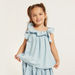 Juniors Solid Sleeveless Top with Ruffle Detail-Blouses-thumbnail-1