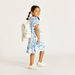 Juniors Printed Dress with Peter Pan Collar and Button Closure-Dresses%2C Gowns and Frocks-thumbnail-0
