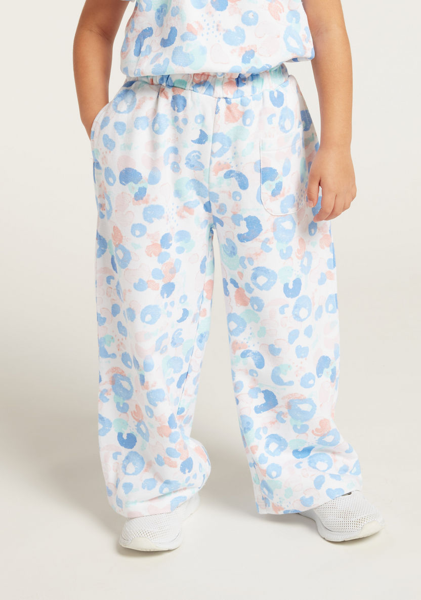 Juniors Printed Top and Full Length Pants Set-Clothes Sets-image-3