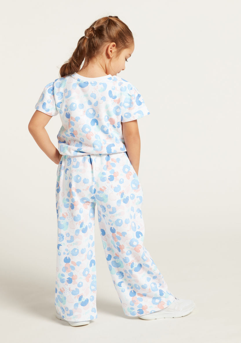 Juniors Printed Top and Full Length Pants Set-Clothes Sets-image-4