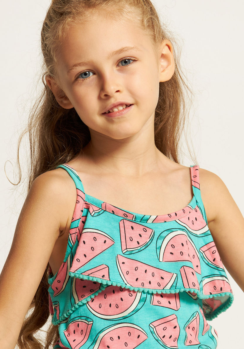 Juniors Watermelon Print Sleeveless Playsuit with Ruffle Detail-Rompers%2C Dungarees and Jumpsuits-image-2