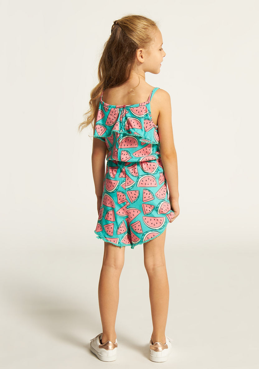 Juniors Watermelon Print Sleeveless Playsuit with Ruffle Detail-Rompers%2C Dungarees and Jumpsuits-image-3