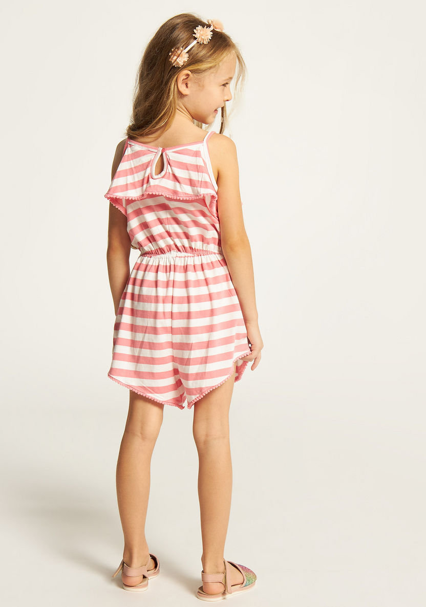 Juniors Striped Sleeveless Playsuit with Ruffle Detail-Rompers%2C Dungarees and Jumpsuits-image-3