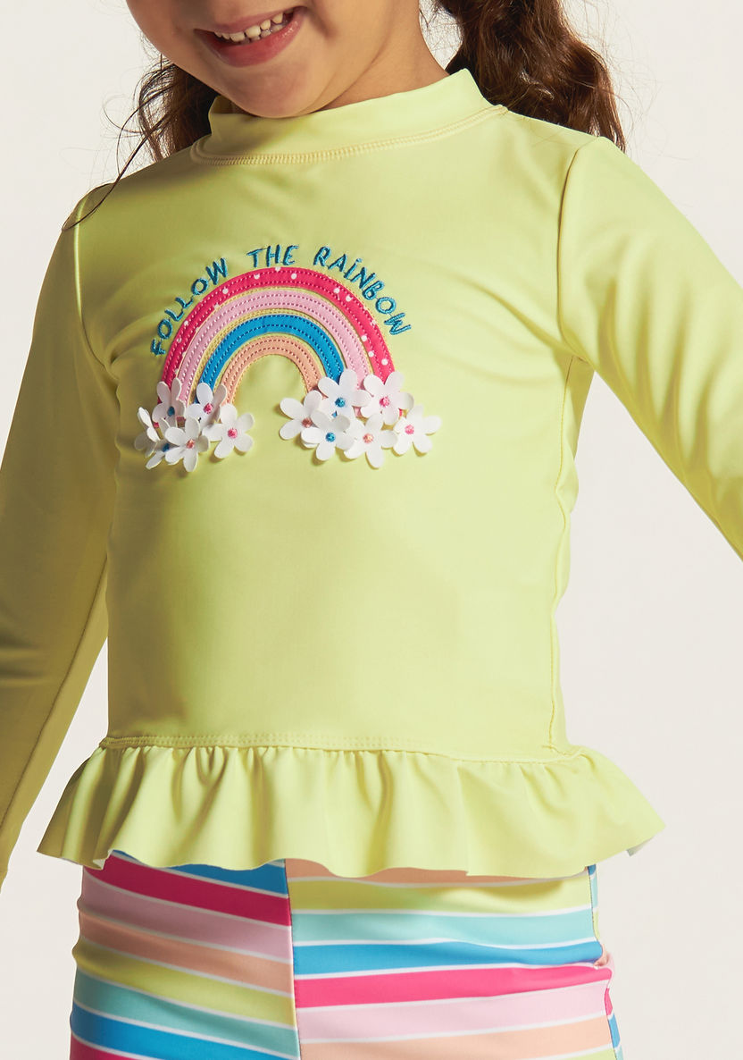 Juniors Embellished T-shirt and Rashguard Set-Swimwear-image-4