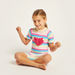 Juniors Striped Swimsuit with Ruffle Detail and Short Sleeves-Swimwear-thumbnail-0