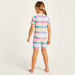 Juniors Striped Swimsuit with Ruffle Detail and Short Sleeves-Swimwear-thumbnail-3