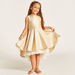 Juniors Textured Sleeveless Dress with Bow Accent and High Low Hem-Dresses%2C Gowns and Frocks-thumbnail-1
