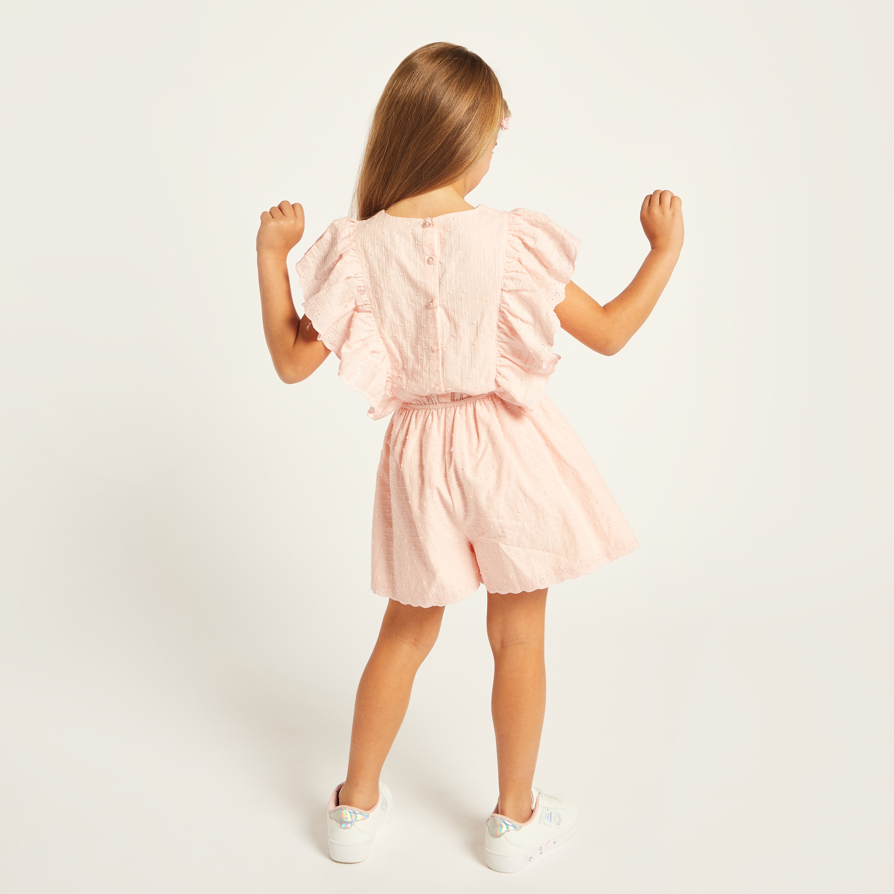 أفرول بارز الملمس بتفاصيل كشكش-baby-girls-clothing-rompers-image-4
