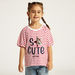 Lee Cooper Striped Round Neck T-shirt with Short Sleeves and Embellished Detail-T Shirts-thumbnail-0