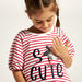 Lee Cooper Striped Round Neck T-shirt with Short Sleeves and Embellished Detail-T Shirts-thumbnail-2