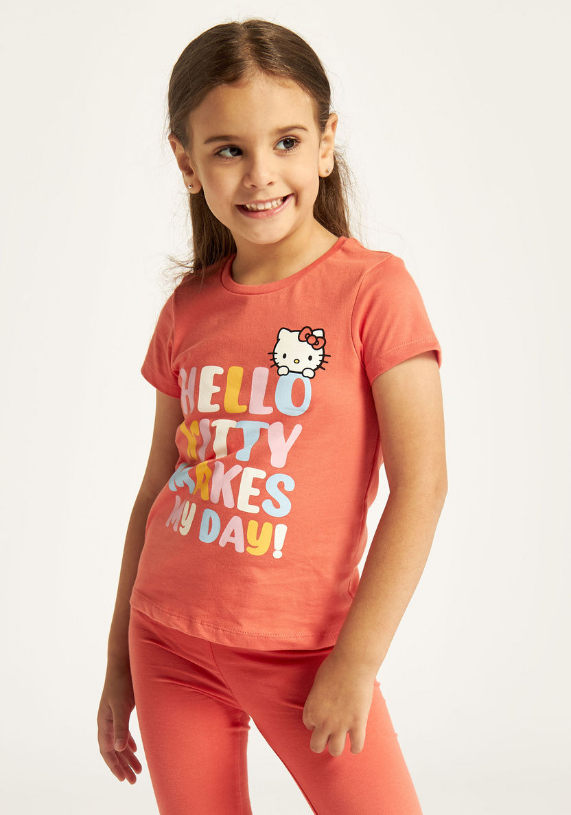 Sanrio Hello Kitty Print Crew Neck T-shirt - Set of 2-T Shirts-image-1