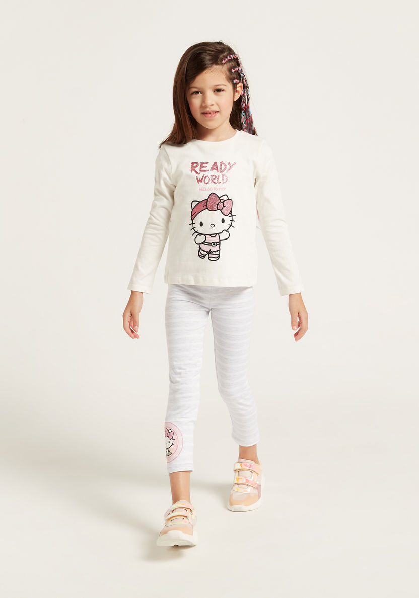 Sanrio Hello Kitty Print T-shirt with Long Sleeves - Set of 2-T Shirts-image-2