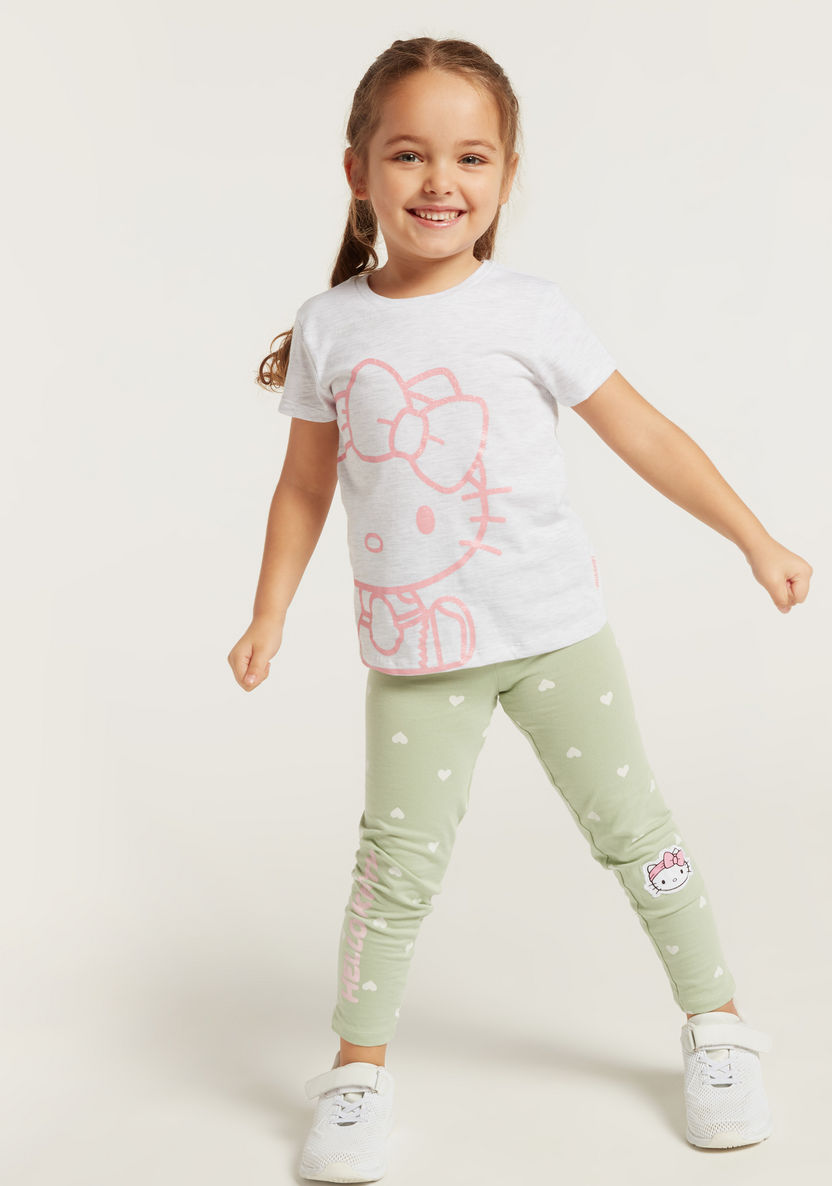 Sanrio Hello Kitty Print T-shirt with Short Sleeves - Set of 2-Multipacks-image-4