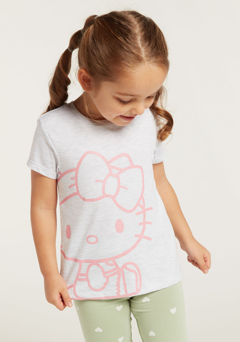 Sanrio Hello Kitty Print T-shirt with Short Sleeves - Set of 2-Multipacks-image-5