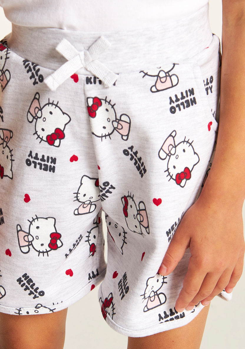 Sanrio Hello Kitty Print Shorts with Elasticised Waistband and Pockets-Shorts-image-2