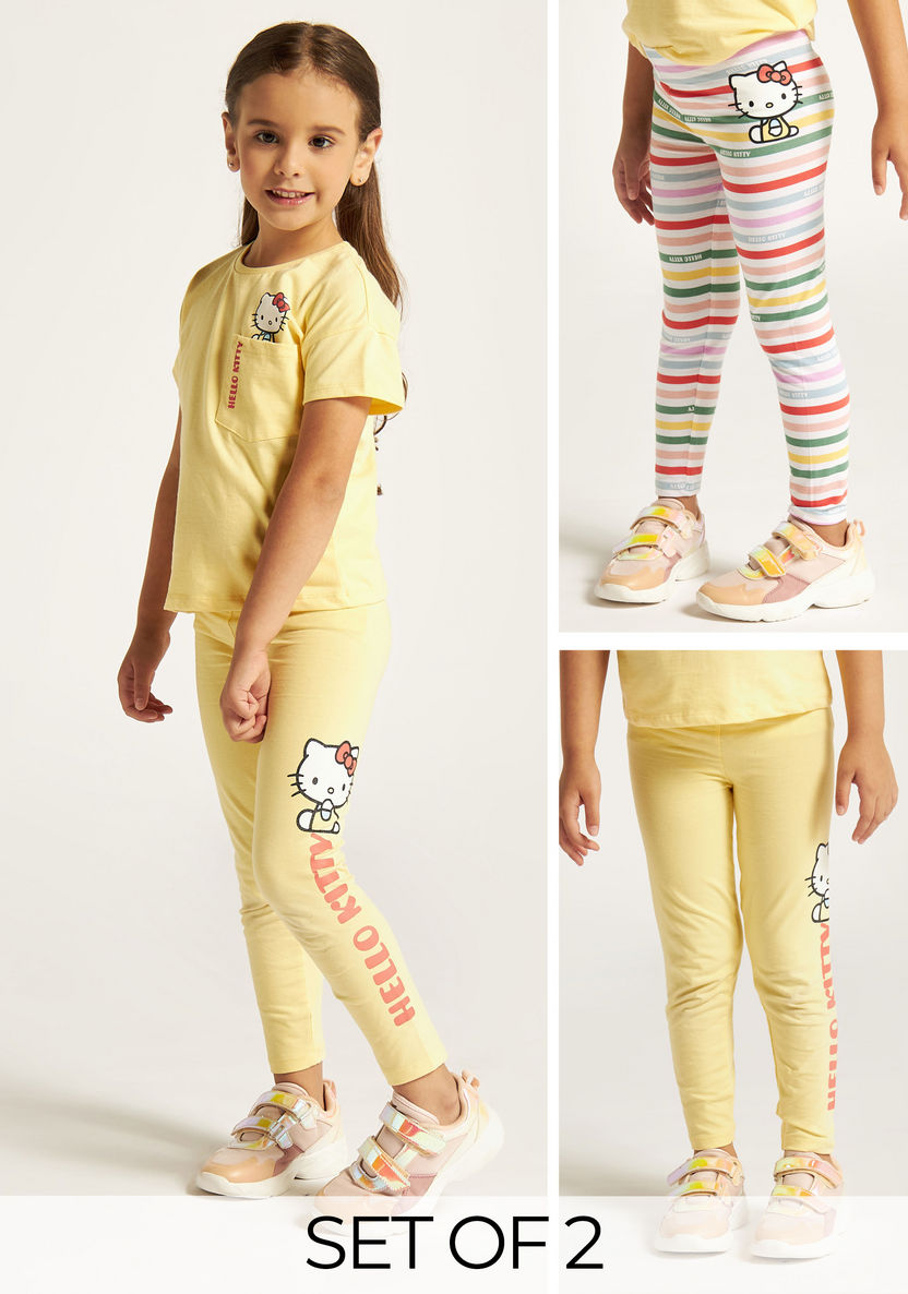 Sanrio Hello Kitty Print Leggings - Set of 2-Leggings-image-0