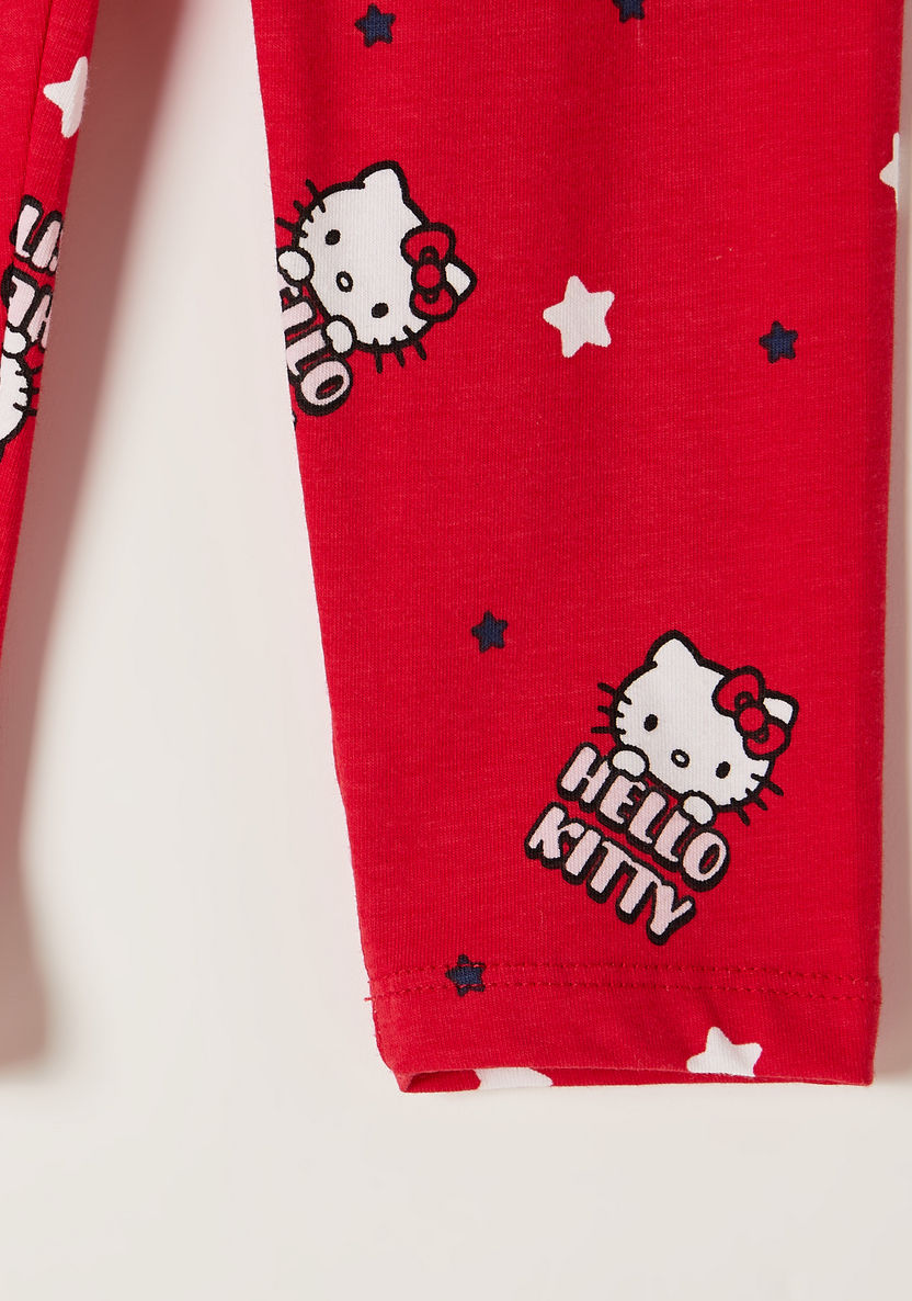 Sanrio Hello Kitty Print Leggings with Elasticised Waistband-Leggings-image-2