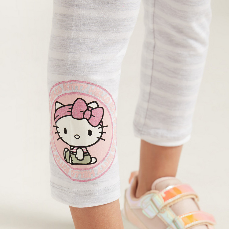 Sanrio Hello Kitty Striped Leggings with Elasticised Waistband - Set of 2