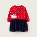 Sanrio Hello Kitty Print Knit Dress with Long Sleeves-Dresses%2C Gowns and Frocks-thumbnail-0