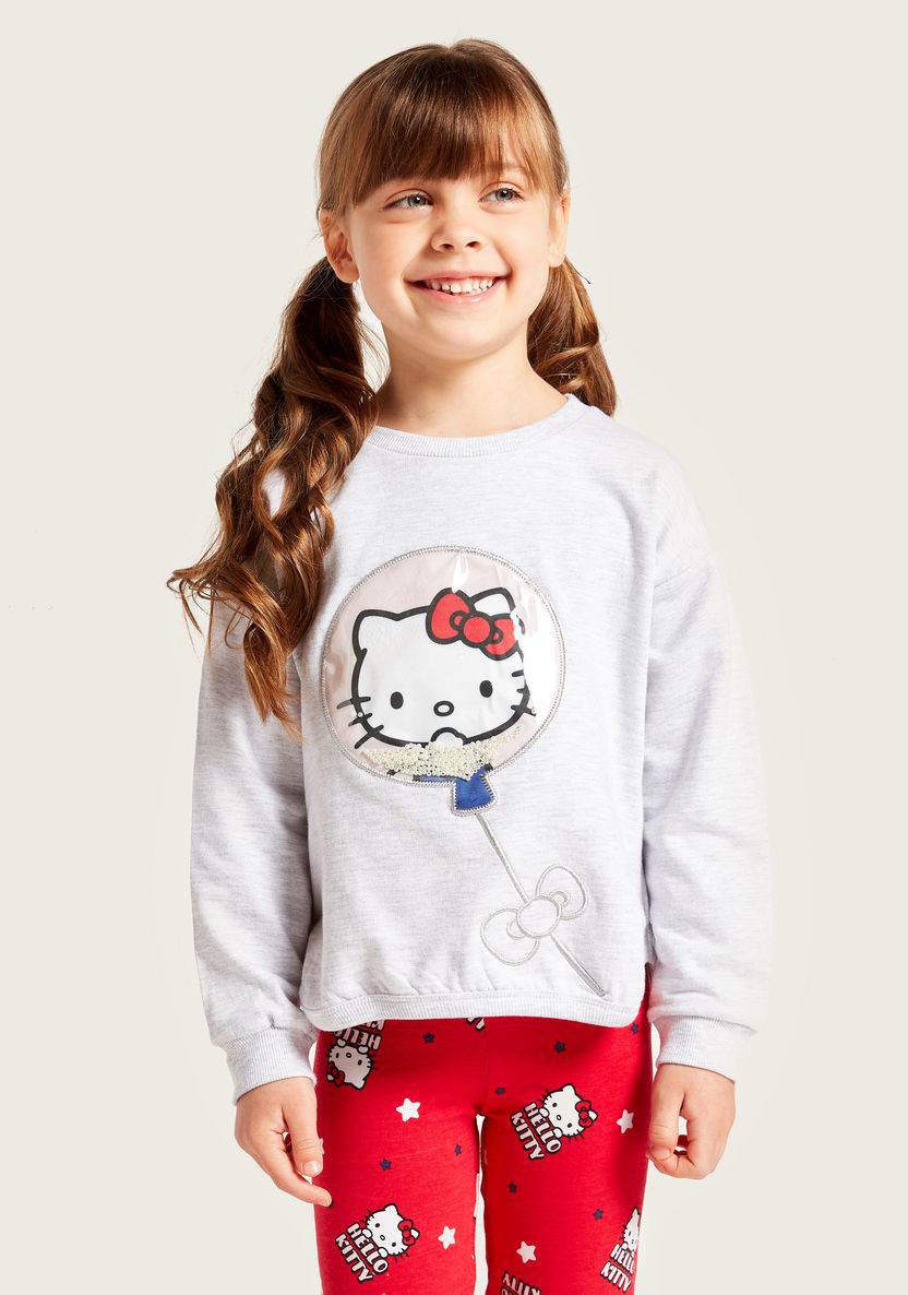 Sanrio Hello Kitty Print Sweatshirt with Long Sleeves-Sweatshirts-image-0