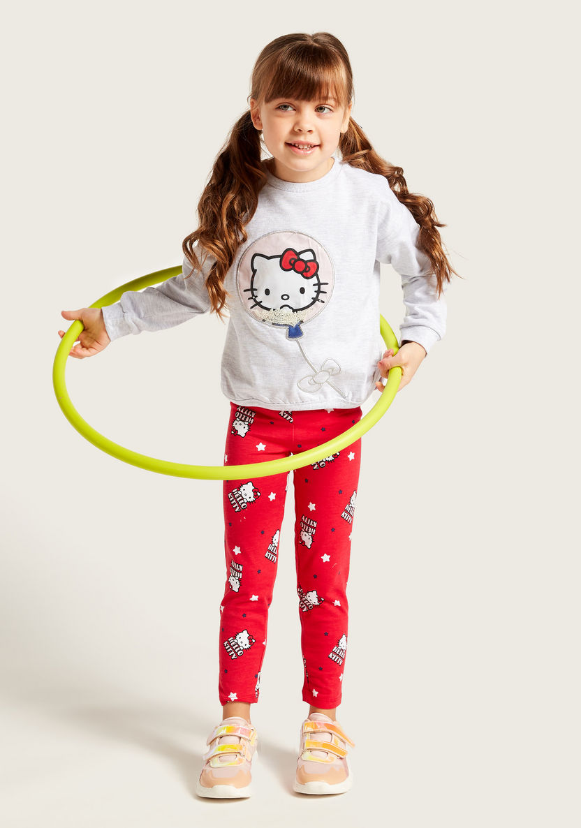 Sanrio Hello Kitty Print Sweatshirt with Long Sleeves-Sweatshirts-image-1