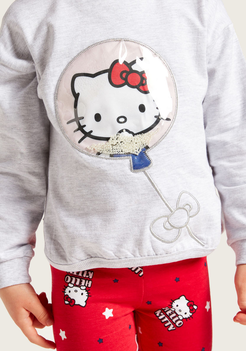 Sanrio Hello Kitty Print Sweatshirt with Long Sleeves-Sweatshirts-image-2
