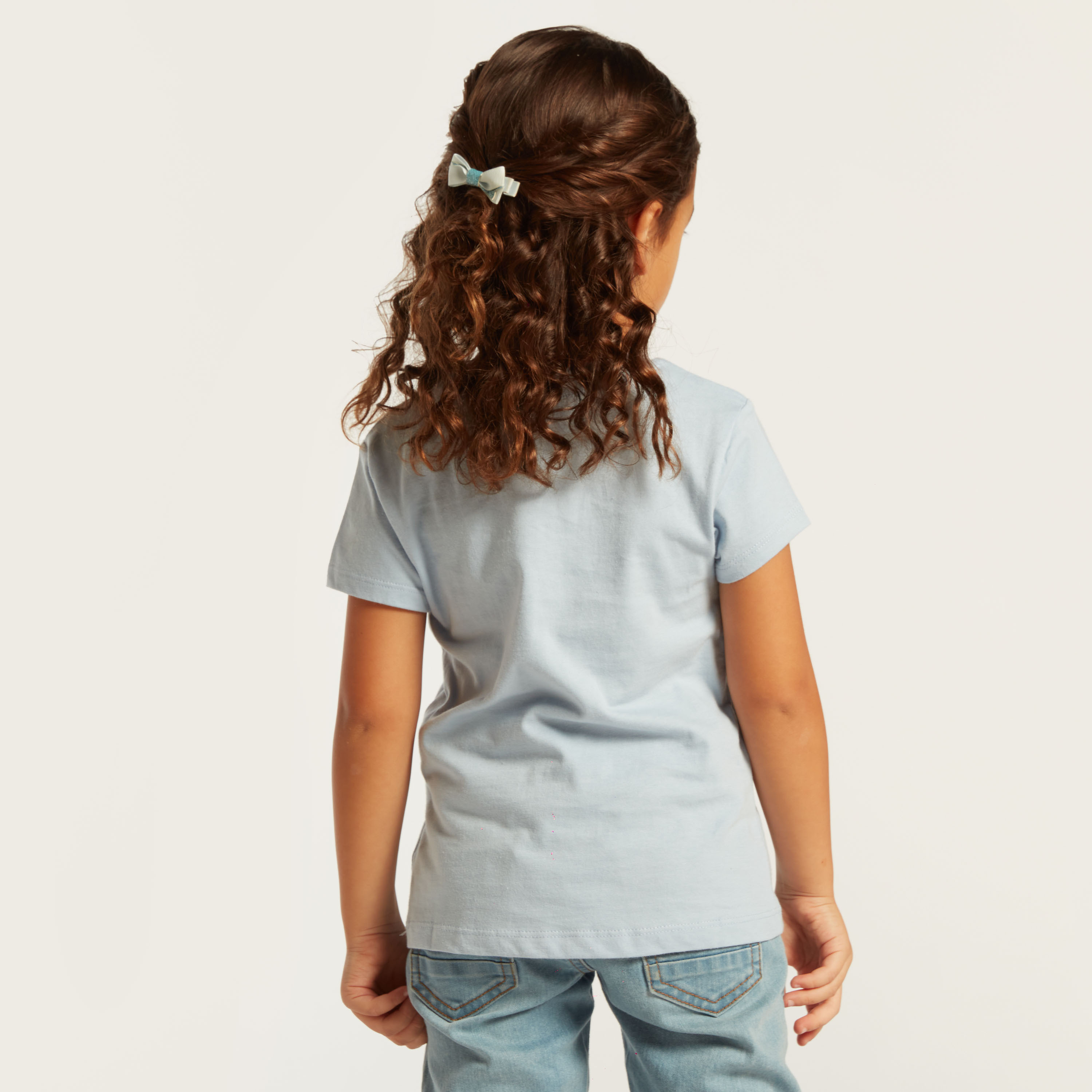 Disney Minnie Mouse Print T-shirt with Short Sleeves-girls-clothing-schoolwear-tshirts-image-4