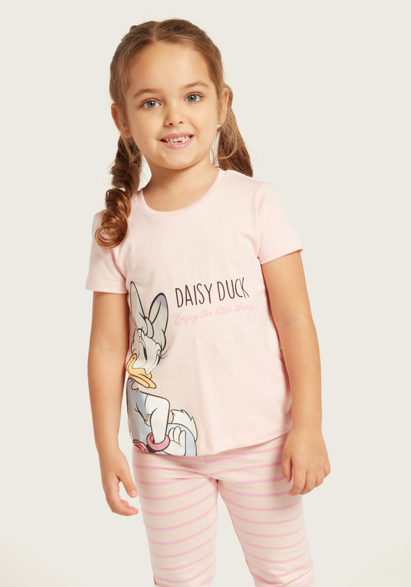 Disney Daisy Duck Print T-shirt with Short Sleeves-T Shirts-image-0