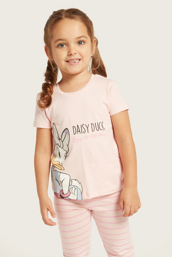Disney Daisy Duck Print T-shirt with Short Sleeves