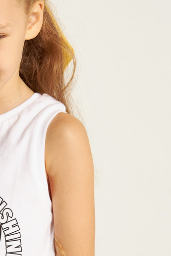 Disney Daisy Duck Print Sleeveless T-shirt with Knot Detail