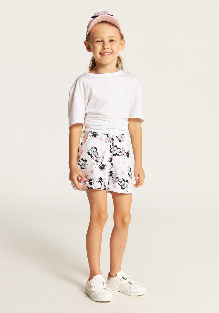 Disney Minnie Mouse Print Shorts with Elasticated Waistband and Pockets-Shorts-image-0