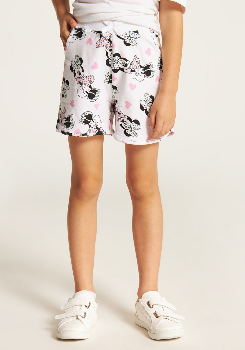 Disney Minnie Mouse Print Shorts with Elasticated Waistband and Pockets-Shorts-image-1