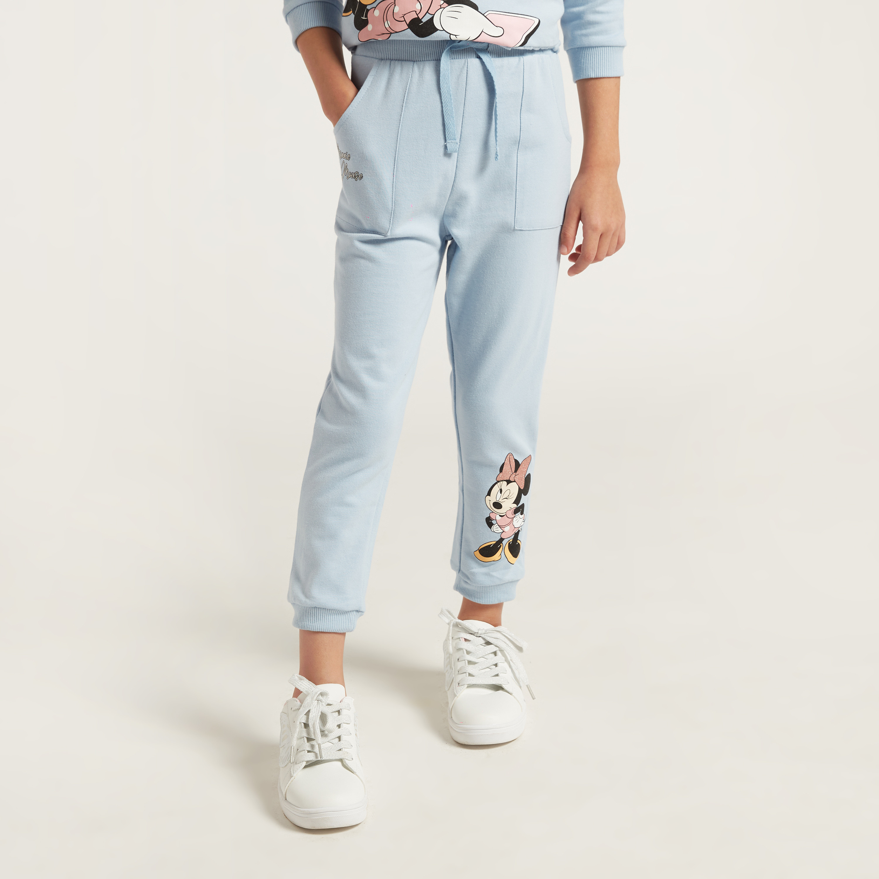 طقم بنطلون رياضي وبلوزة بخصر كشكش وطبعات ميني ماوس-baby-girls-clothing-setsandcoords-image-3