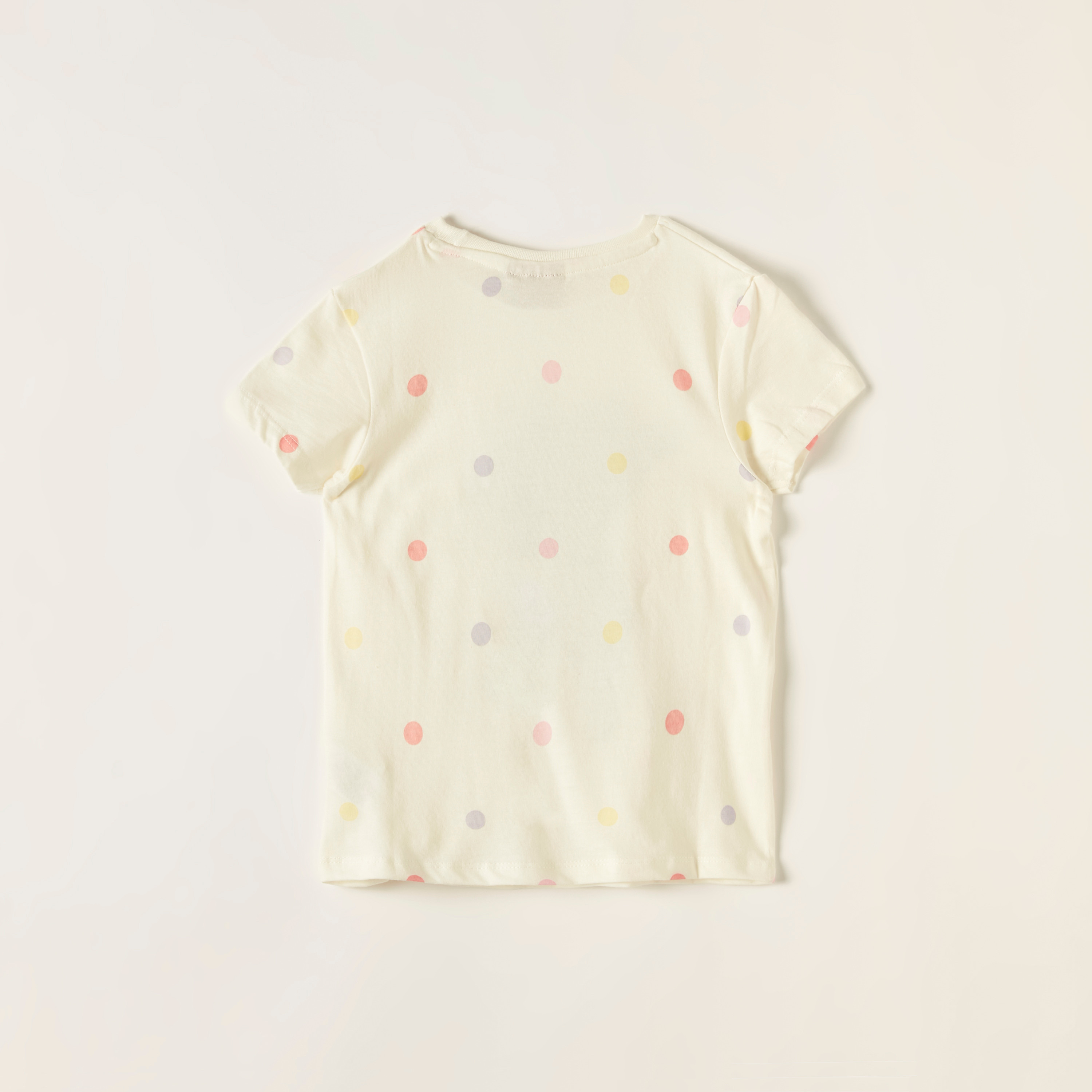 Snoopy Dog Print Round Neck T-shirt with Short Sleeves-girls-clothing-tshirts-image-3