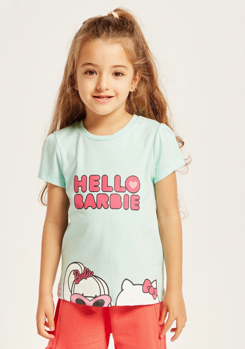 Sanrio Hello Kitty Print T-shirt with Short Sleeves - Set of 2-T Shirts-image-3